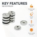 N42 Neodymium Countersunk Pot Magnet - 5/8 in. dia x 3/16 in. thick x 1/8 in. hole - 21.16lbs Pull