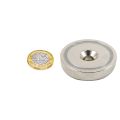 N42 Neodymium Countersunk Pot Magnet - 1-7/8 in. dia x 3/8 in. thick x 5/16 in. hole - 198lbs Pull