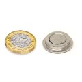 N35 Neodymium Top Hat Pot Magnet - 7/8 in. dia x 1/4 in. thick - 11.91lbs Pull