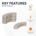 N42 Neodymium Arc Magnet - 13/16 in. O.R. x 1/2 in. I.R. x 90 degree x 3/16 in. thick - 11.02lbs Pull