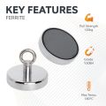 Ceramic Recovery Fishing Magnet with M14 Eyebolt - 4-7/8 in. dia x 3-7/8 in. tall - 286.65lbs Pull