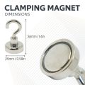 N42 Neodymium Clamping Magnet with M5 Eyebolt - 1 in. dia - 44.1lbs Pull