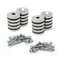 North & South Neodymium Countersunk Magnets & Screws Pack - 13/16 in. dia x 5/32 in. thick