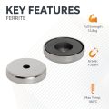 Ceramic Pot Magnet - 1-7/8 in. dia x 3/8 in. thick x 5/16 in. hole - 34.84lbs Pull